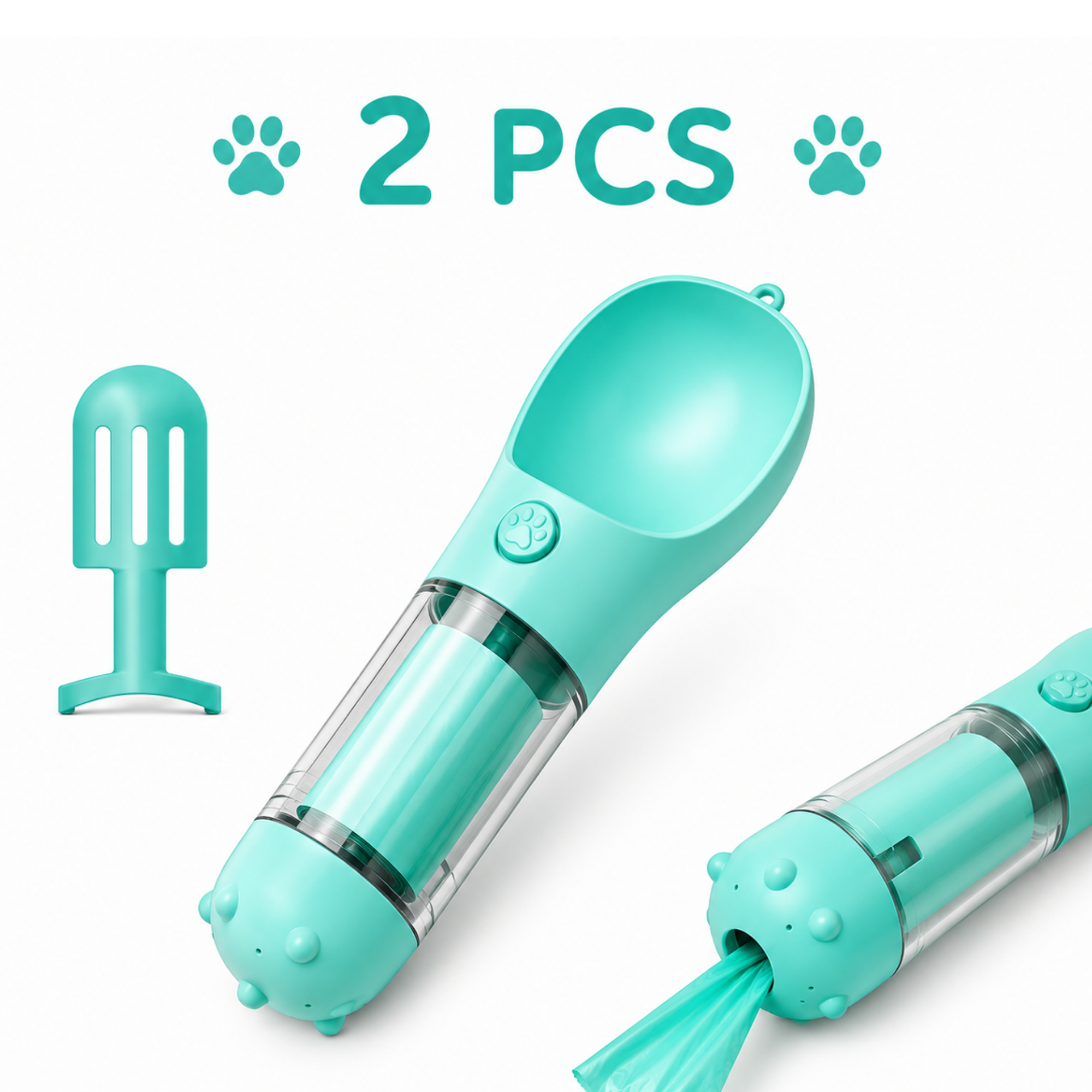 3-in-1 Portable Dog Water Bottle | Travel Bowl & Waste Bag Dispenser