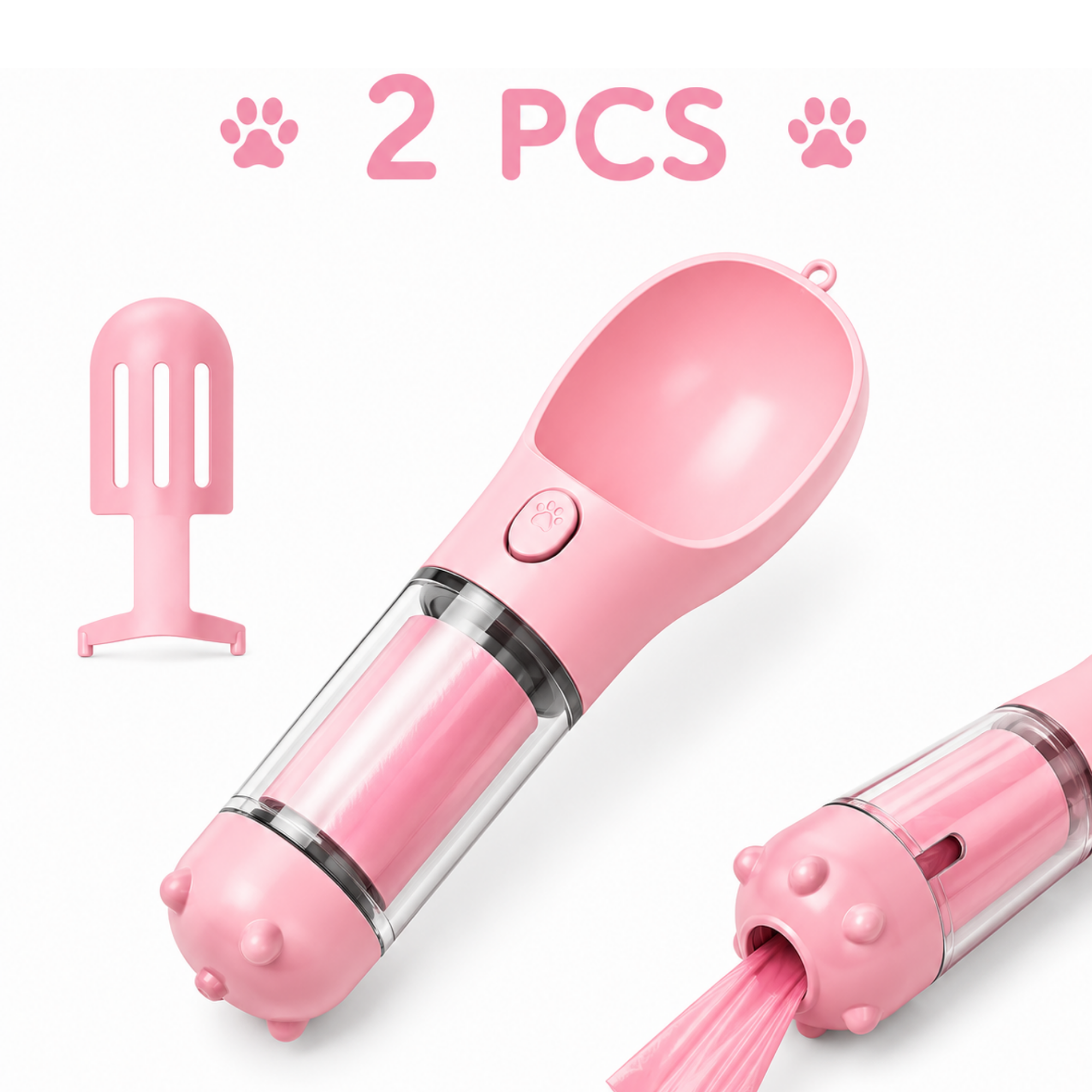 3-in-1 Portable Dog Water Bottle | Travel Bowl & Waste Bag Dispenser