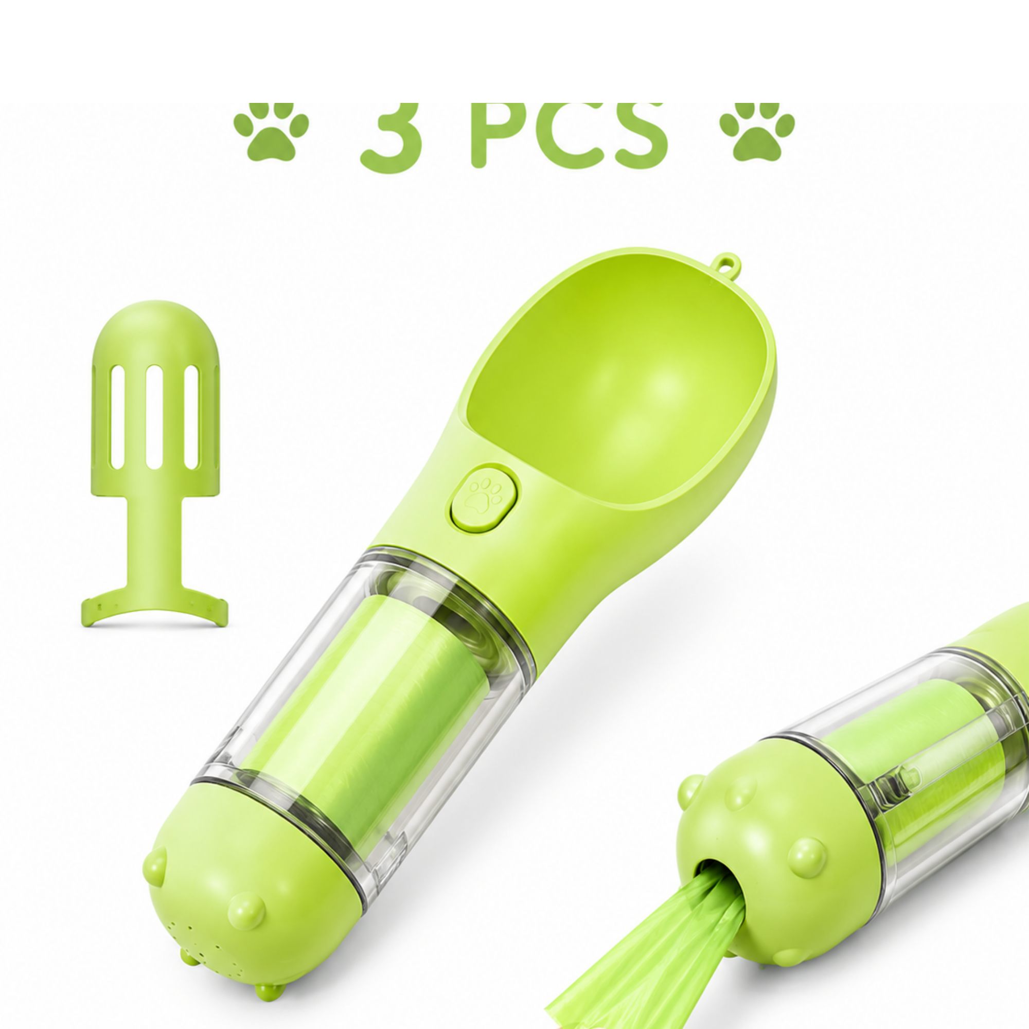 3-in-1 Portable Dog Water Bottle | Travel Bowl & Waste Bag Dispenser