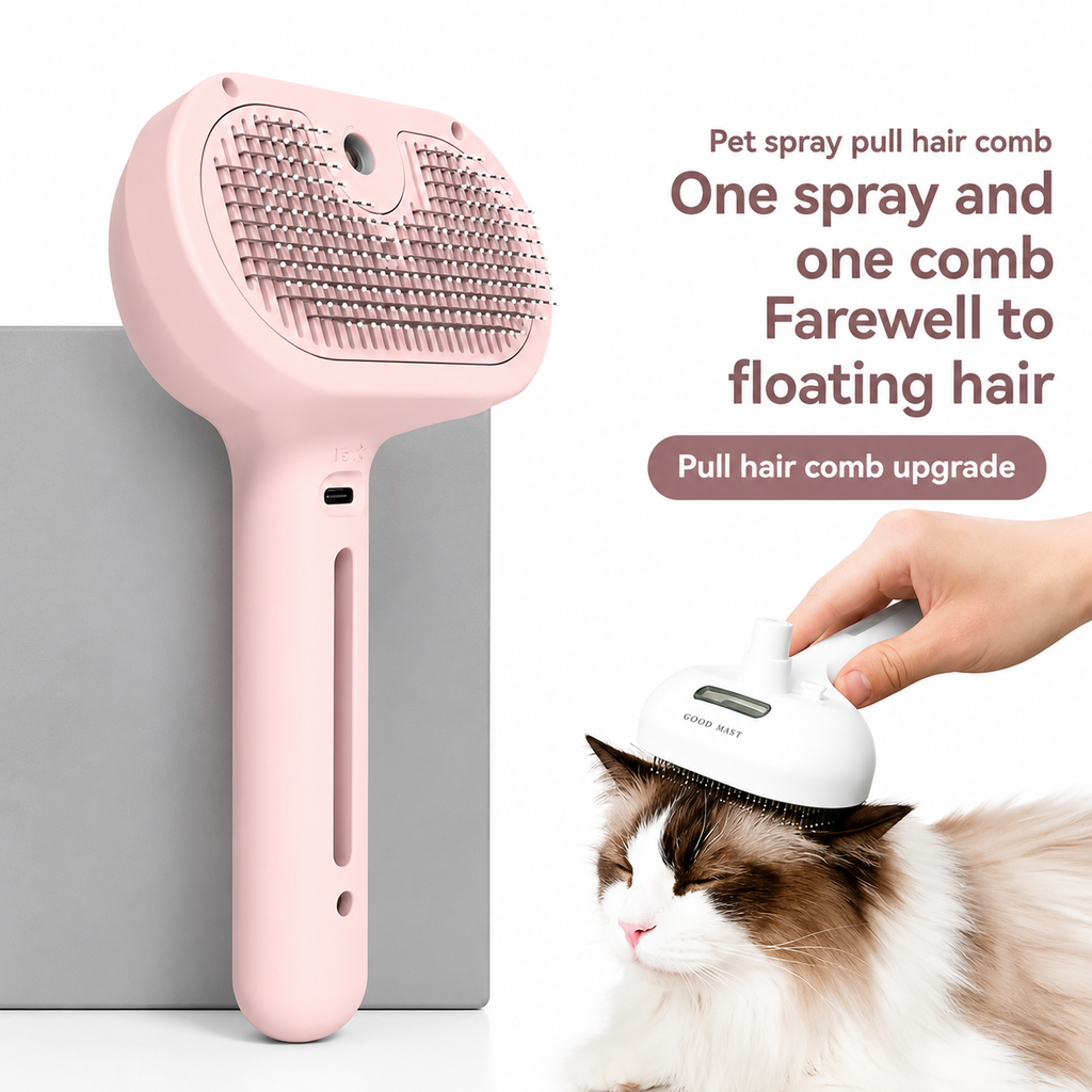 Steam Pet Brush – Self-Cleaning 3-in-1 Deshedding Tool