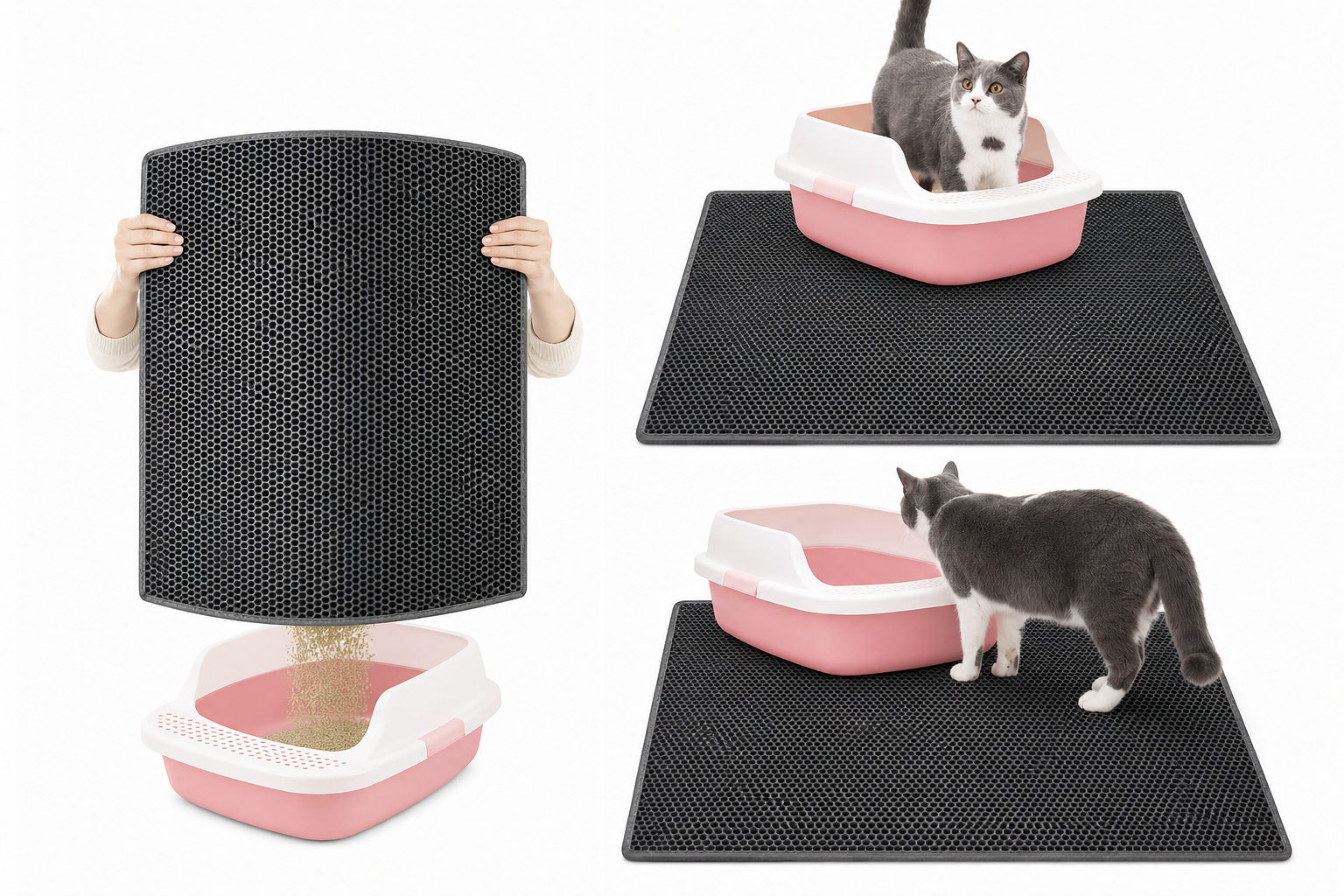 Waterproof Cat Litter Trapping Mat – Honeycomb Design
