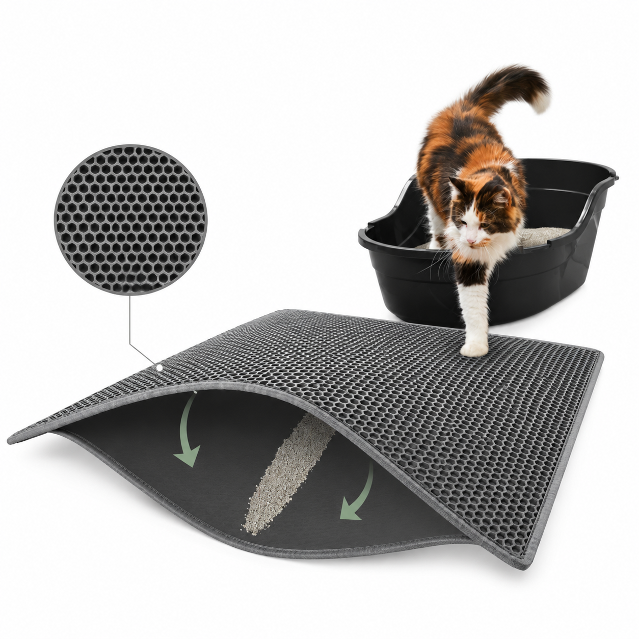 Waterproof Cat Litter Trapping Mat – Honeycomb Design
