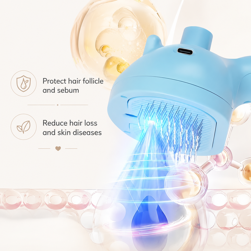 Steam Pet Brush – Self-Cleaning 3-in-1 Deshedding Tool