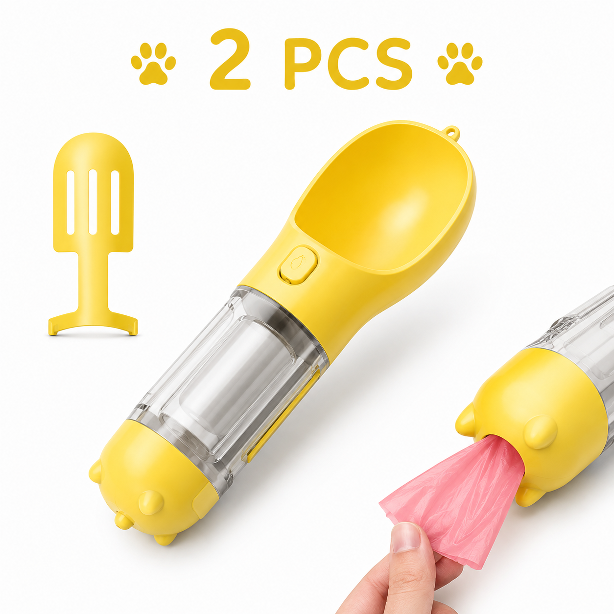 3-in-1 Portable Dog Water Bottle | Travel Bowl & Waste Bag Dispenser