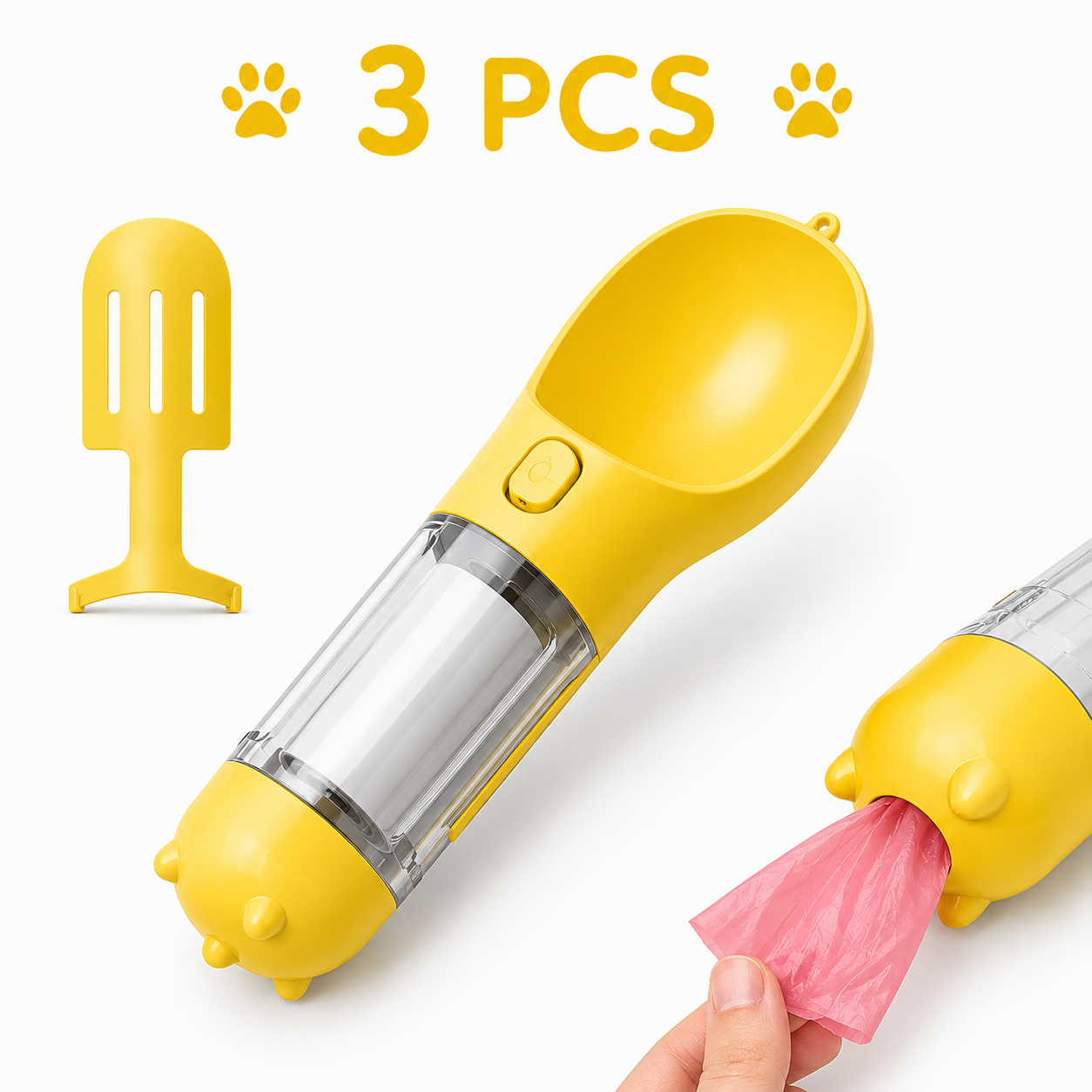 3-in-1 Portable Dog Water Bottle | Travel Bowl & Waste Bag Dispenser