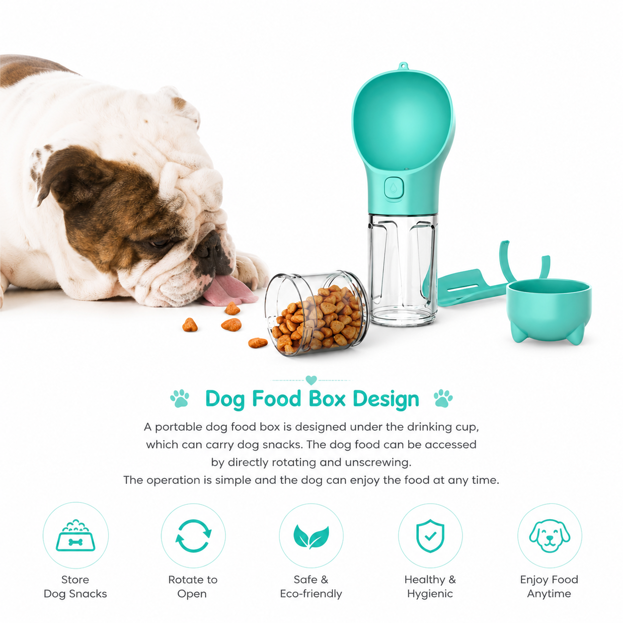 3-in-1 Portable Dog Water Bottle | Travel Bowl & Waste Bag Dispenser